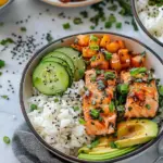 Spicy Salmon Bowls with Coconut Rice