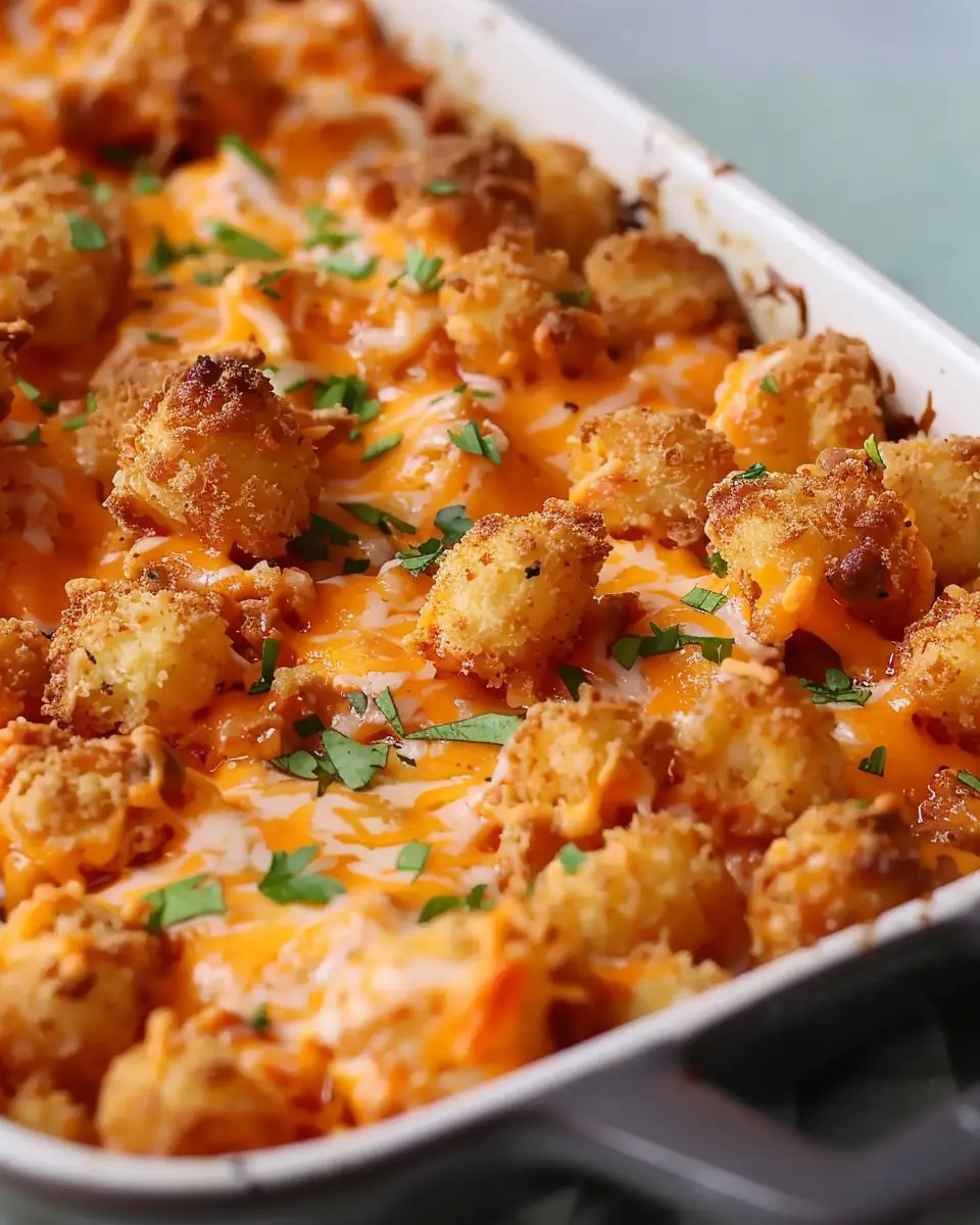 Simple and Delicious Tater Tot Casserole Recipe with Turkey Bacon and Chicken Ham