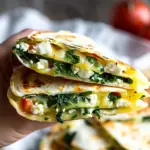 10 Minute Spinach and Feta Breakfast Quesadilla