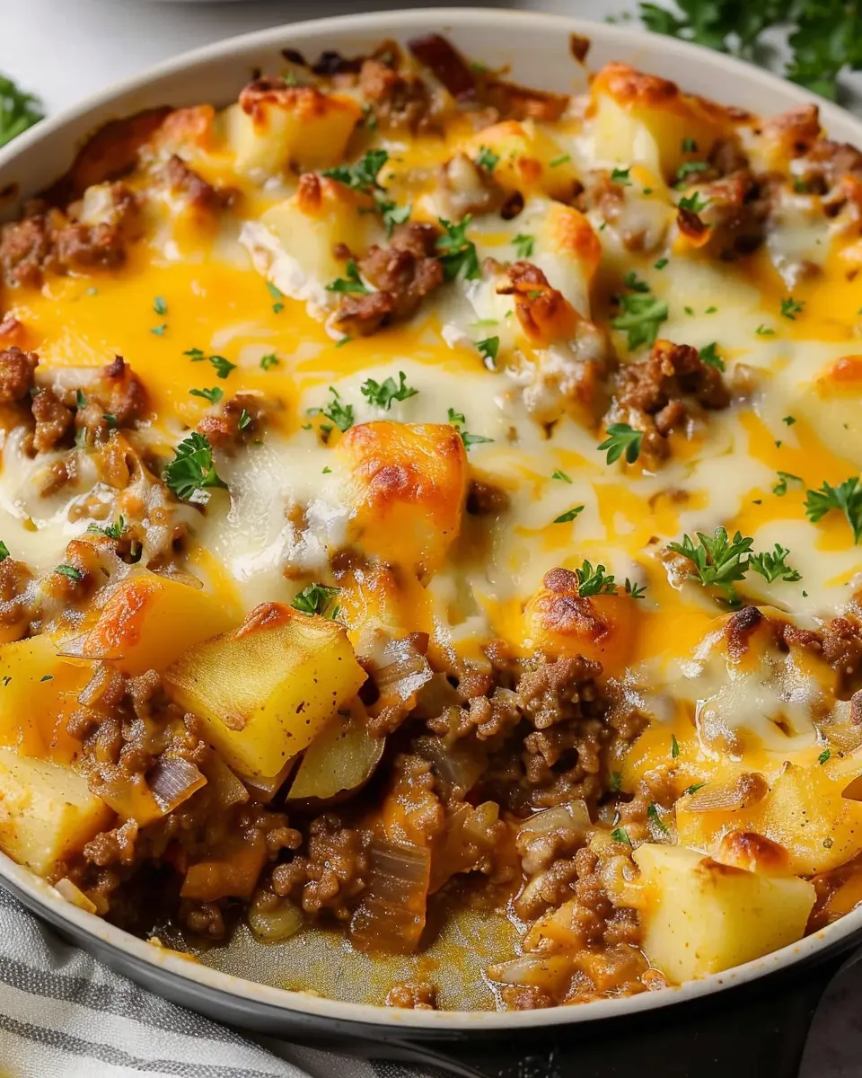 Cheesy Ground Beef Potato Casserole: Easy Comfort Food Delight
