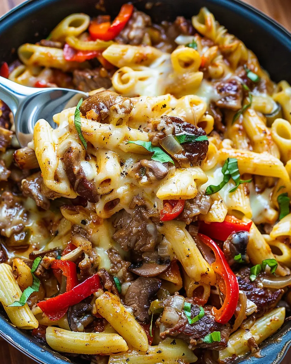 Philly Cheese Steak Pasta Recipe: Indulgent Comfort Food Delight