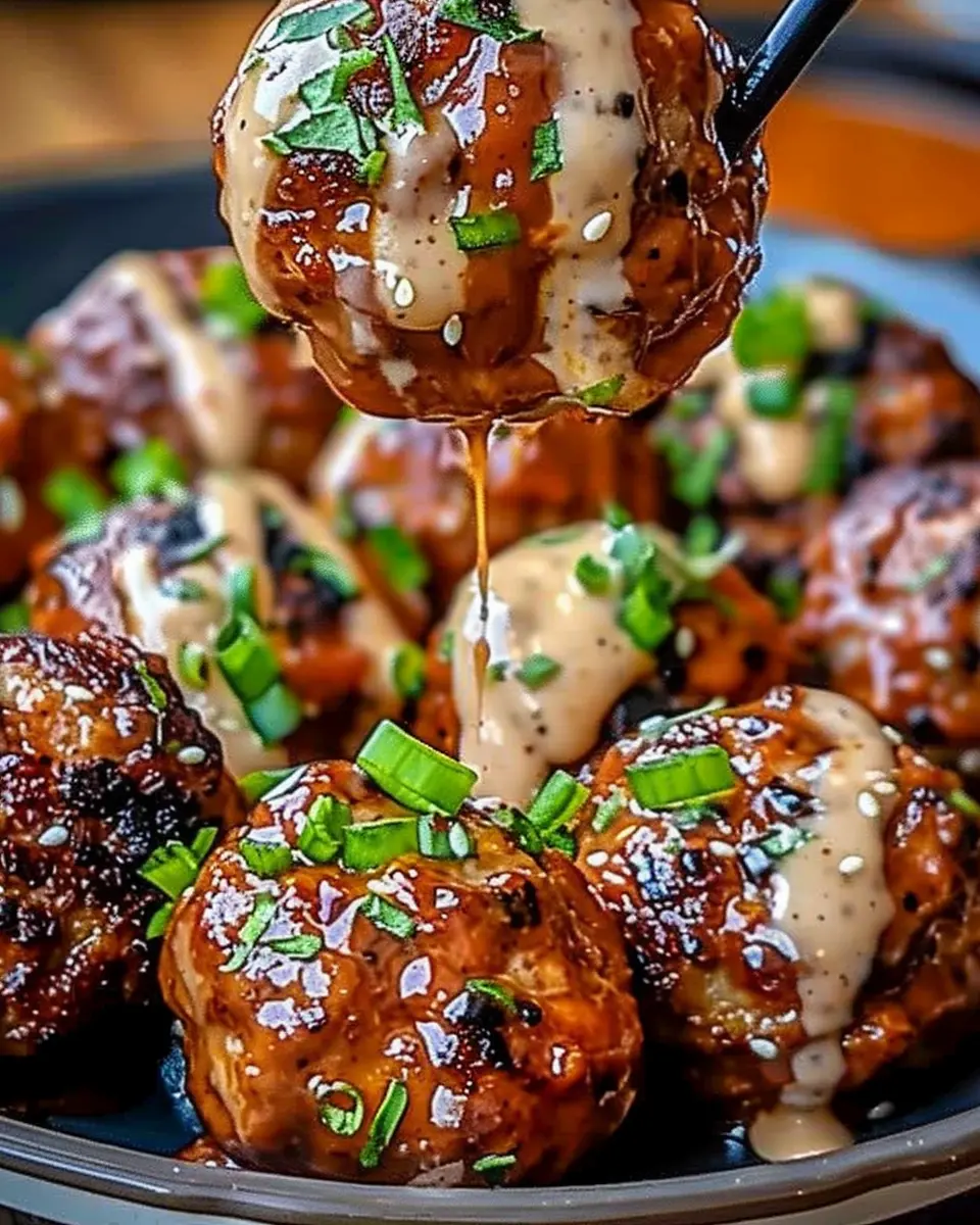 Korean BBQ Meatballs: Juicy Treats with Spicy Mayo Dip