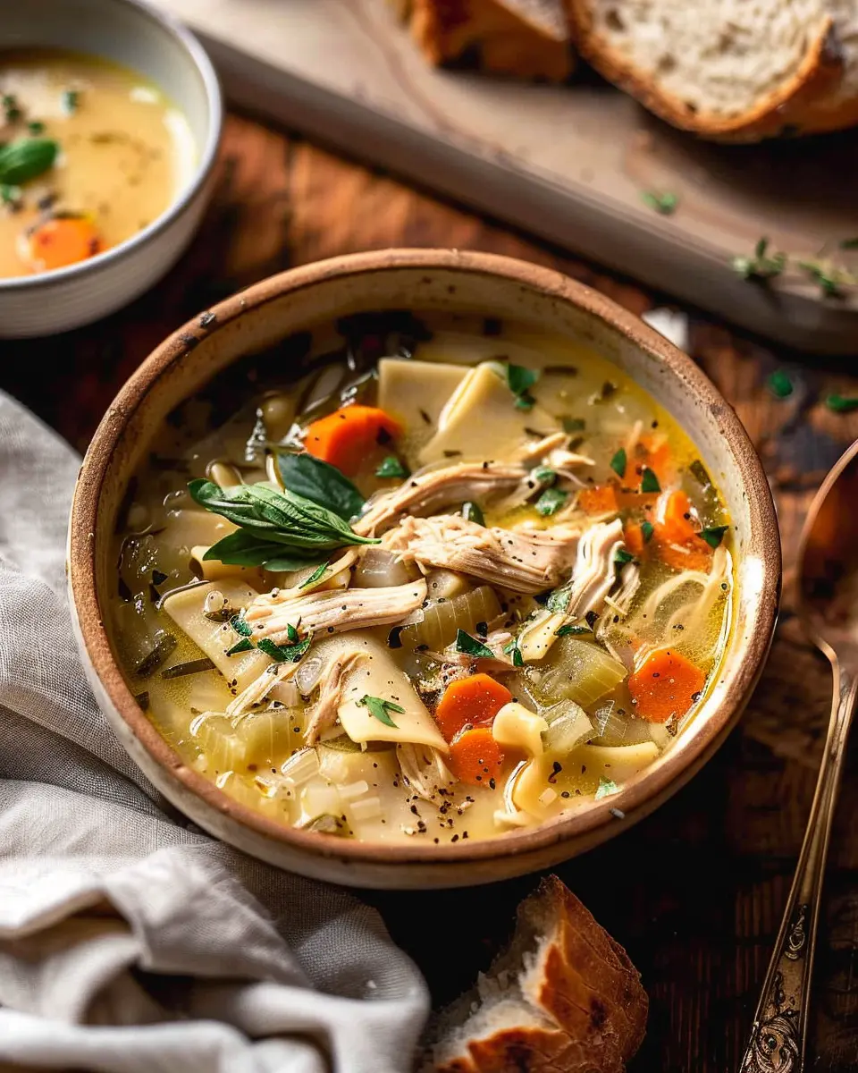 Homestyle Chicken Soup: Easy Comfort Food with Turkey Bacon Delight