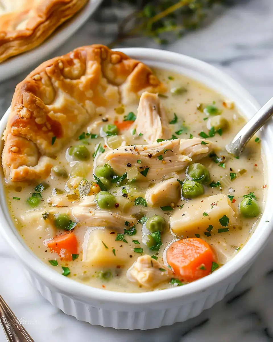 Chicken Pot Pie Soup: Easy Comfort Food with Turkey Bacon Delight