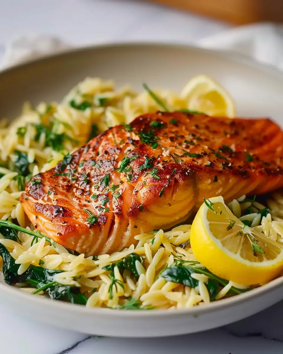 30-Minute Seared Salmon with Lemon Orzo: A Easy Weeknight Delight