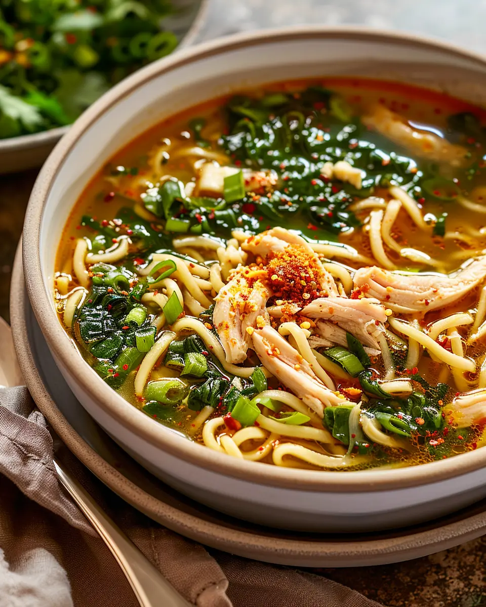 Aromatic Ginger Scallion Chicken Noodle Soup: Comfort in Every Spoonful