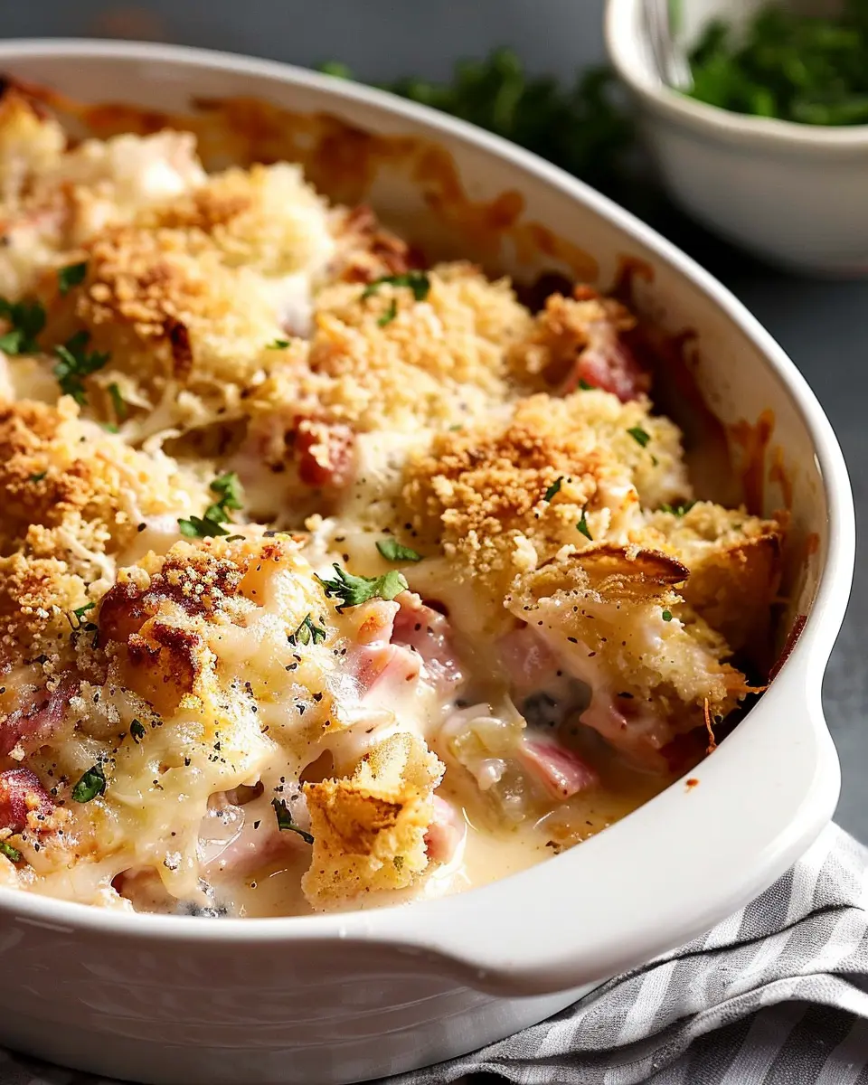 Easy & Quick Chicken Cordon Bleu Casserole with Turkey Bacon Delight