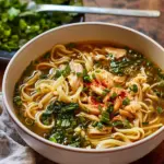 Aromatic Ginger Scallion Chicken Noodle Soup
