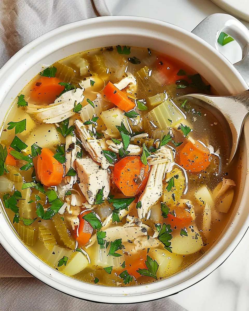 Chicken Soup Comfort: Easy Recipe with Turkey Bacon & Veggies