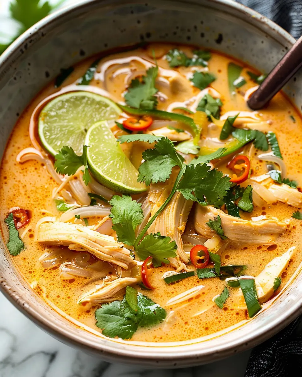 easy thai chicken curry soup that warms your soul and delights