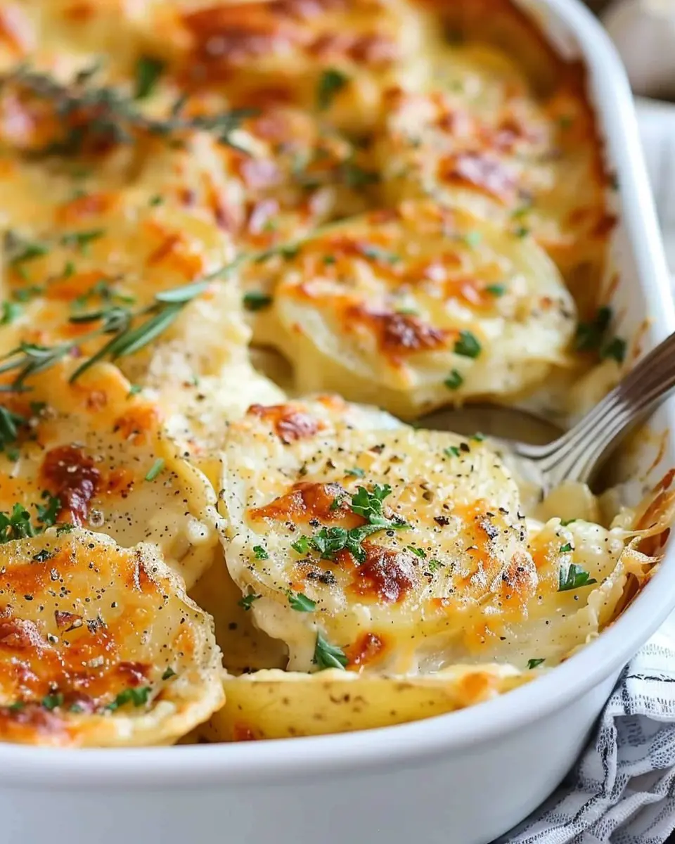 Garlic Cheddar Scalloped Potatoes: Indulgent Comfort Food Delight