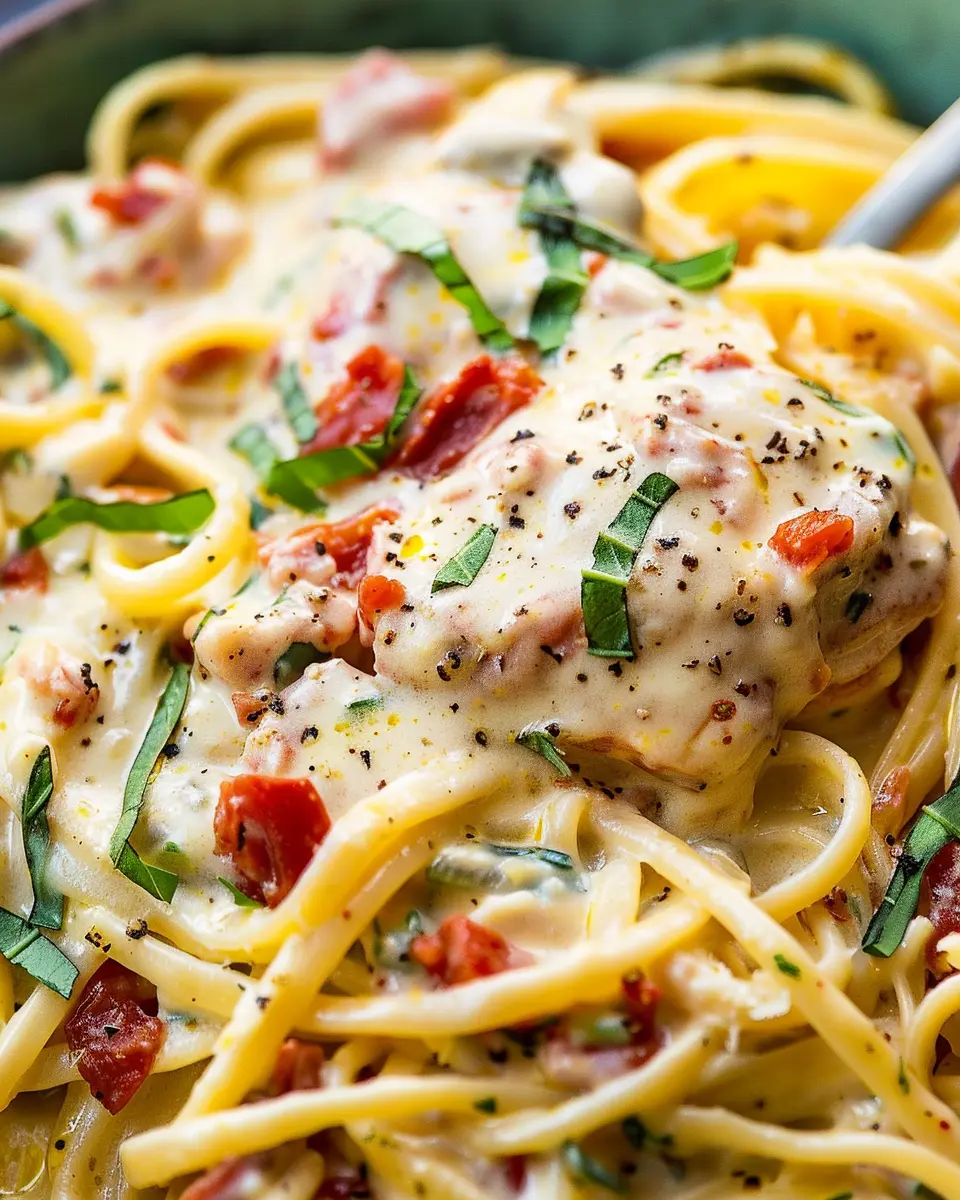 Slow Cooker Creamy Tuscan Pasta: Indulgent Turkey Bacon Delight