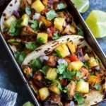 One Pan Chicken and Pineapple Tacos