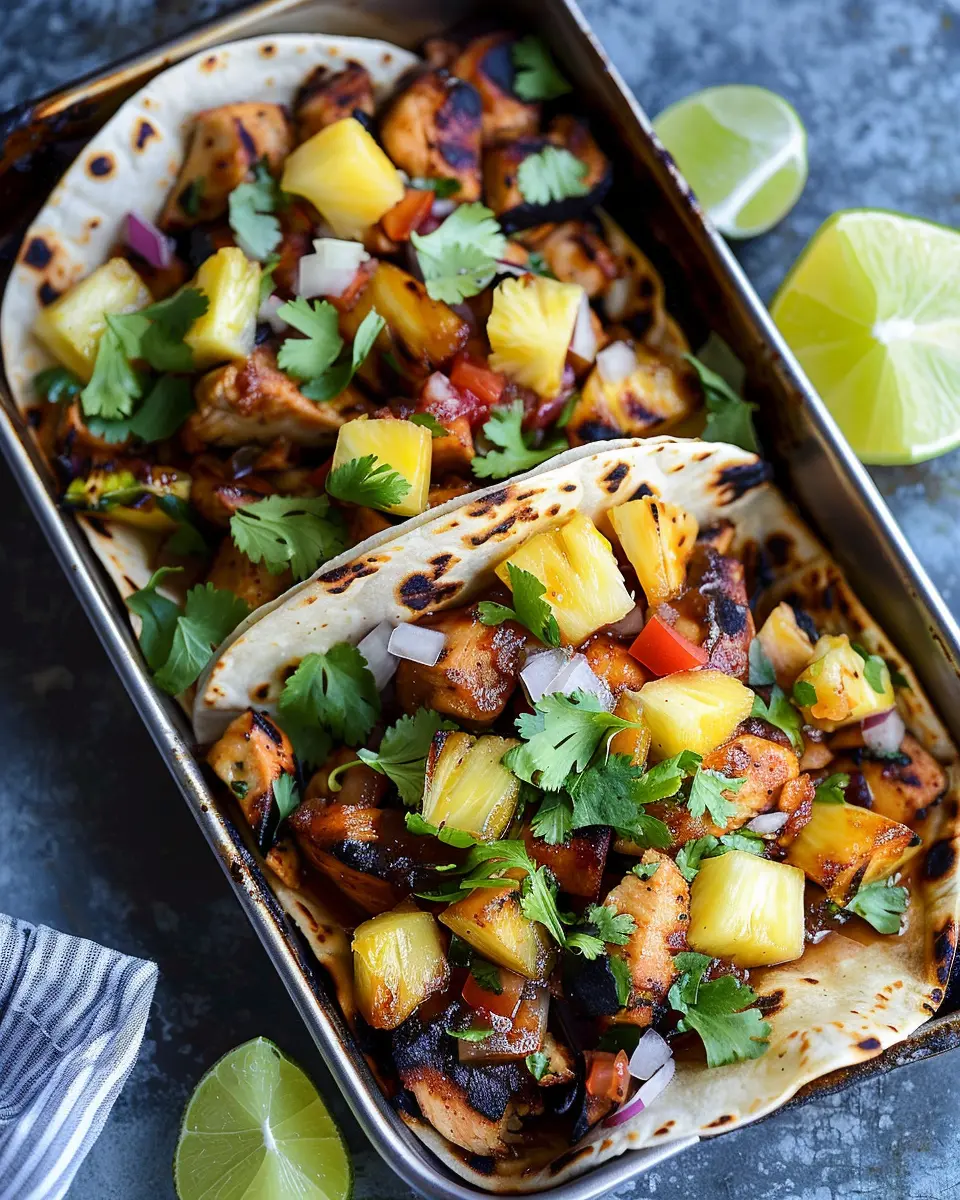 One Pan Chicken and Pineapple Tacos: Easy Weeknight Delight